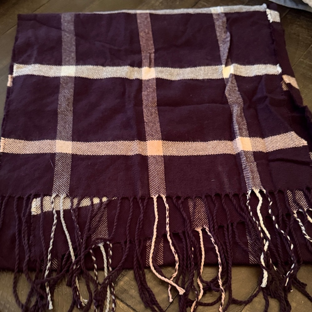Banana Republic Purple Checkered Scarf